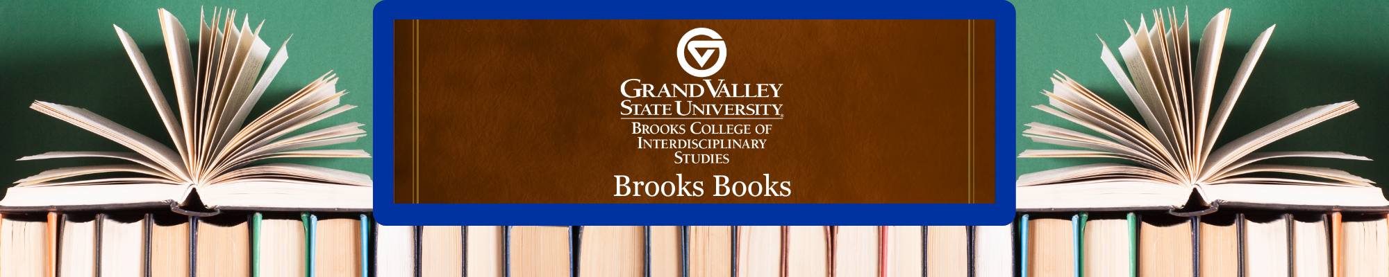 Brooks Books web header - a row of books with the Brooks College logo